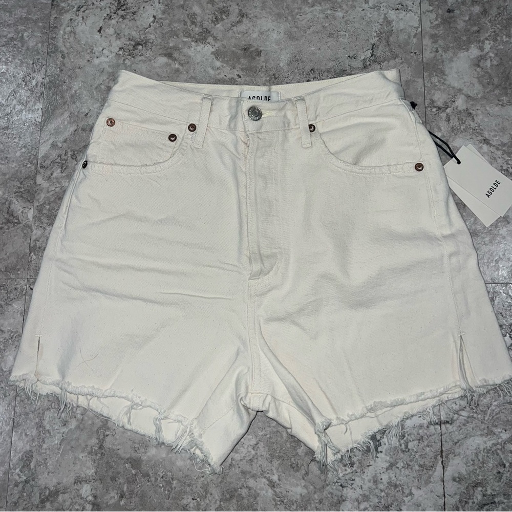 Agolde White Dee Shorts